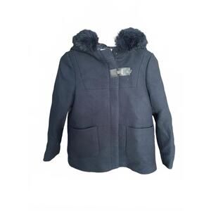 Zara Girls Navy Wool Blend Coat Size 11/12